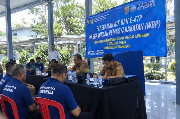 Kegiatan perekaman E-KTP 128 WBP Lapas Narkotika Samarinda Kelas IIA Samarinda.(Dok.Lapas Narkotika Samarinda)