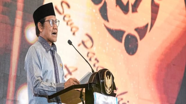 Menteri Koordinator Bidang Pemberdayaan Masyarakat A. Muhaimin Iskandar dalam Pertemuan Nasional Fasilitas Kesehatan 2026 dan Penganugerahan Seva Paramitha Awards di Jakarta, Selasa (15/09/2026). (dok. kemenkopmri)