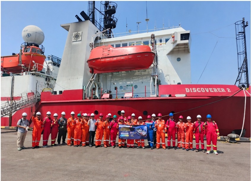Pertamina kembali mencatatkan kinerja cemerlang dengan berhasil menyelesaikan Survei Seismik Offshore 2D SE Java sepanjang 6.000 km di Samudera Hindia.(Dok.Pertamina Hulu Energi)