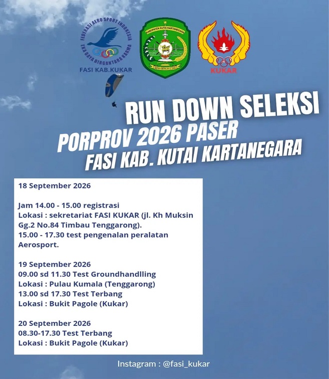 Seleksi Porprov Paser Kaltim FASI Kukar 2026 (Dok. FASI Kukar)