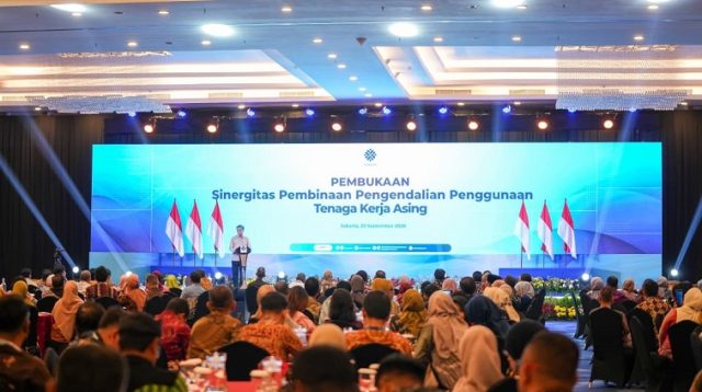 Acara Sinergitas Pembinaan dan Pengendalian Penggunaan Tenaga Kerja Asing di Jakarta, Rabu (23/9/2026).(Dok.Kemnaker)