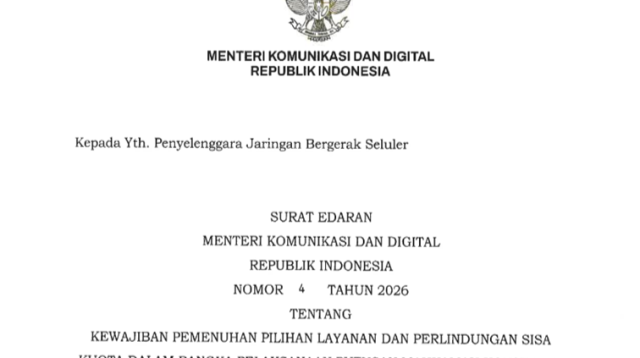 Screenshot Surat Edaran (SE) Nomor 4 Tahun 2026. (Dok. Menkomdigi)