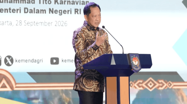 Menteri Dalam Negeri (Mendagri) Muhammad Tito Karnavian, Jakarta, Senin (28/9/2026). (dok. Kemendagri)
