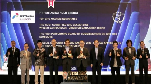 PT Pertamina Hulu Energi (PHE) kembali menorehkan prestasi dalam penguatan tata kelola perusahaan dengan meraih empat penghargaan pada ajang TOP Government, Risk & Compliance (GRC) Awards 2026.(dok Pertamina Hulu Energi) 