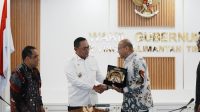 Wagub Seno Aji saat menerima audiensi President Commissioner PT Sany Indonesia Finance, Saanjay Shamdasani, didampingi Manager of Government Relations Sany Group Al Faris Renwair.(Dok.Humas Pemprov Kaltim)