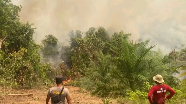 Proses Pemadaman Karhutla Wilayah Desa Kota Bangun Ulu (Dok. Polsek Kota Bangun)
