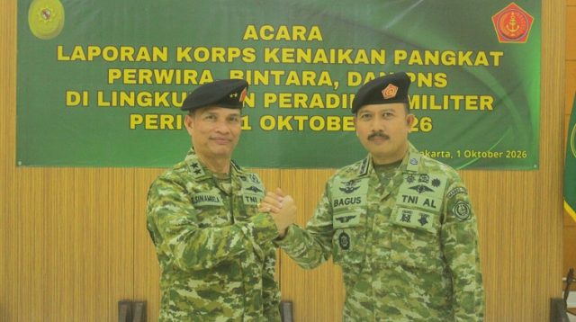 Kepala Pengadilan Militer Utama, Mayor Jenderal TNI Dr. Esron Sinambela dan Kepala Pengadilan Militer (Kadilmil) IV-16 Balikpapan, Bagus Partha Wijaya.(istimewa)
