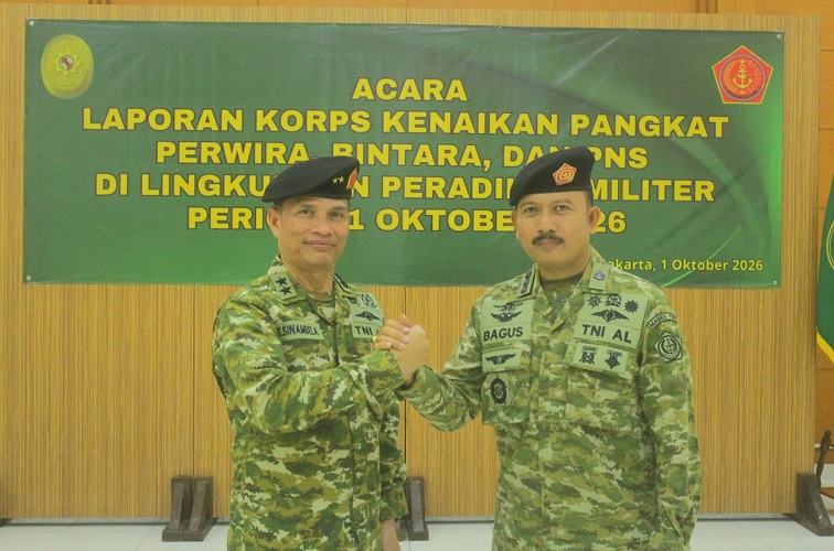 Kepala Pengadilan Militer Utama, Mayor Jenderal TNI Dr. Esron Sinambela dan Kepala Pengadilan Militer (Kadilmil) IV-16 Balikpapan, Bagus Partha Wijaya.(istimewa)