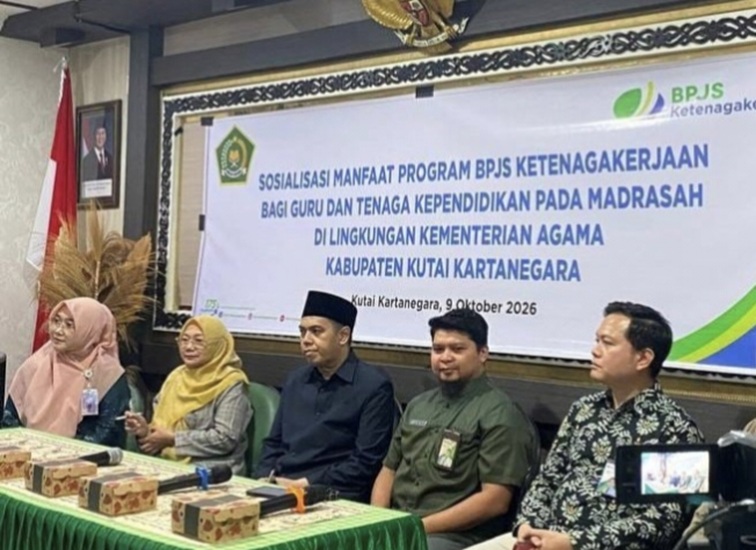 Sosialisasi Program dan Manfaat BPJS Ketenagakerjaan bagi pengelola madrasah dan Raudhatul Athfal (RA) (Dok. Kemenag Kukar)