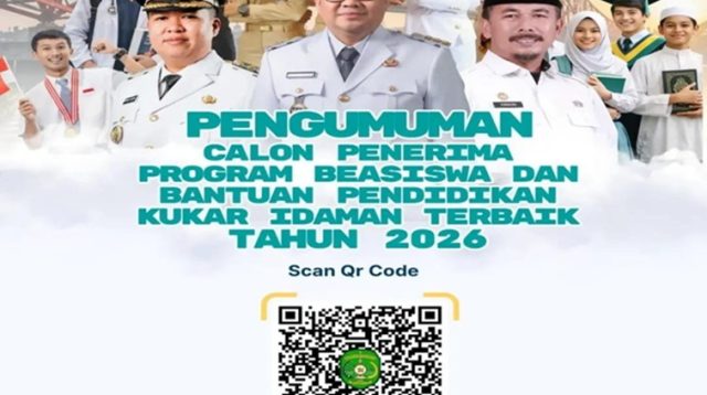 Pamflet Beasiswa Kukar Idaman Terbaik 2026. (Doc. beasiswa.kukarkab.go.id)