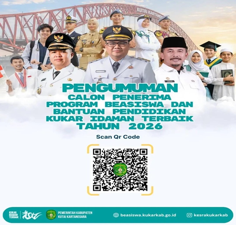Pamflet Beasiswa Kukar Idaman Terbaik 2026. (Doc. beasiswa.kukarkab.go.id)