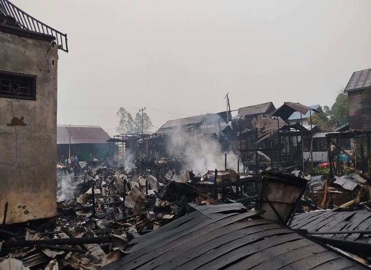 Kondisi Rumah Usai Terbakar (Dok. Polsek Muara Muntai)