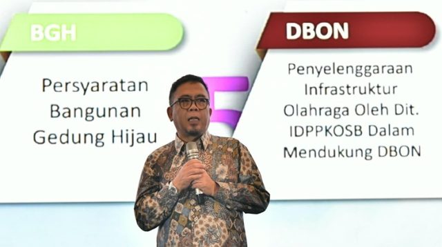 Kasubdirektorat Perencanaan Teknis, Kementerian Pekerjaan Umum, Feriqo Yogananta yang hadir menjadi narasumber pada Forum Nasional: Transformasi Kebijakan Kepemudaan dan Keolahragaan di Hotel Pullman Jakarta. (Foto: dok. Kemenpora RI)
