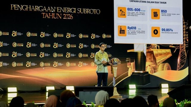 Wakil Menteri Energi dan Sumber Daya Mineral (ESDM), Yuliot pada Malam Puncak Perayaan Hari Jadi ke-81 Pertambangan dan Energi yang juga dirangkaikan dengan penganugerahan Penghargaan Energi Subroto 2026 di Hotel Westin Jakarta, Jumat (23/10/2026) malam. (Dok. Kementerian ESDM)
