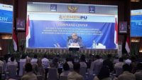 pu Kementerian Pekerjaan Umum mulai menyiapkan program pembangunan infrastruktur Tahun Anggaran (TA) 2028 melalui Rapat Koordinasi Keterpaduan Pengembangan Infrastruktur Wilayah (Rakorbangwil) Tahun 2026 di Gedung Auditorium Kementerian PU, Jakarta, Selasa (20/10/2026). (dok. Kementerian PU)