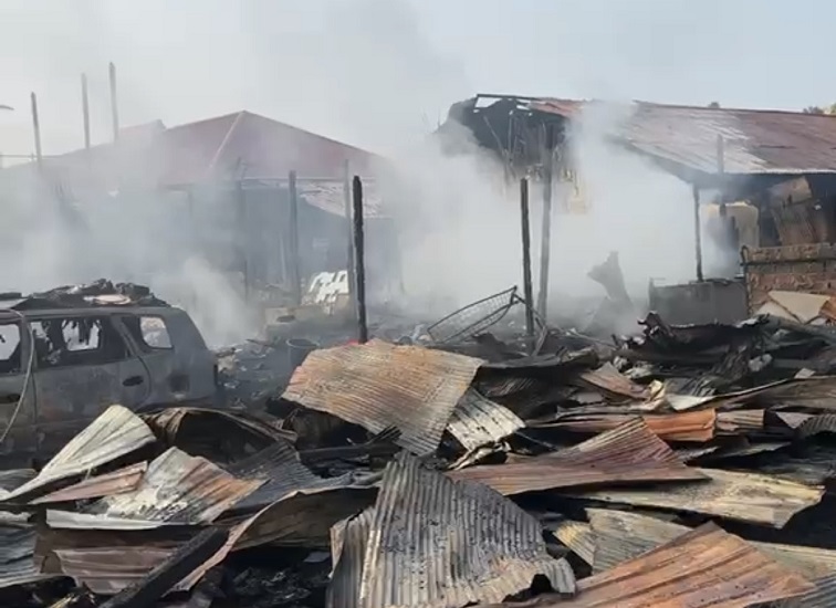 Bekas Kebakaran Rumah di Gang Karya (Dok. Polsek Tenggarong)