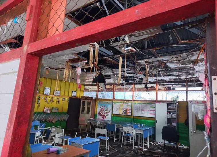Kondisi bangunan SDN 021 Tenggarong pasca dilahap oleh api. (Dok. SDN 021 Tenggarong)