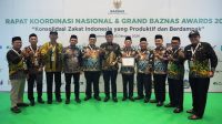 Wakil Gubernur Kalimantan Timur  Dr H Seno Aji mewakili Gubernur Kaltim menerima Grand Baznas Awards 2026 kategori Gubernur Pendukung Zakat Terbaik 2026.(adpim Pemprov Kaltim)