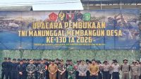 tni Upacara Pembukaan TMMD ke-130, Lapangan Bola Loa Kulu Kota, Kec. Loa Loa Kulu,Selasa (13/10/26). (Dilla/lingkarkaltim)
