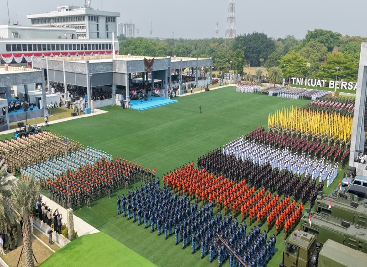 Upacara Peringatan Hari Ulang Tahun (HUT) ke-81 Tentara Nasional Indonesia (TNI) di Lapangan Prima, Markas Besar TNI, Cilangkap, Jakarta Timur, Senin (05/10/2026). (Dok. atrbpn.go.id)
